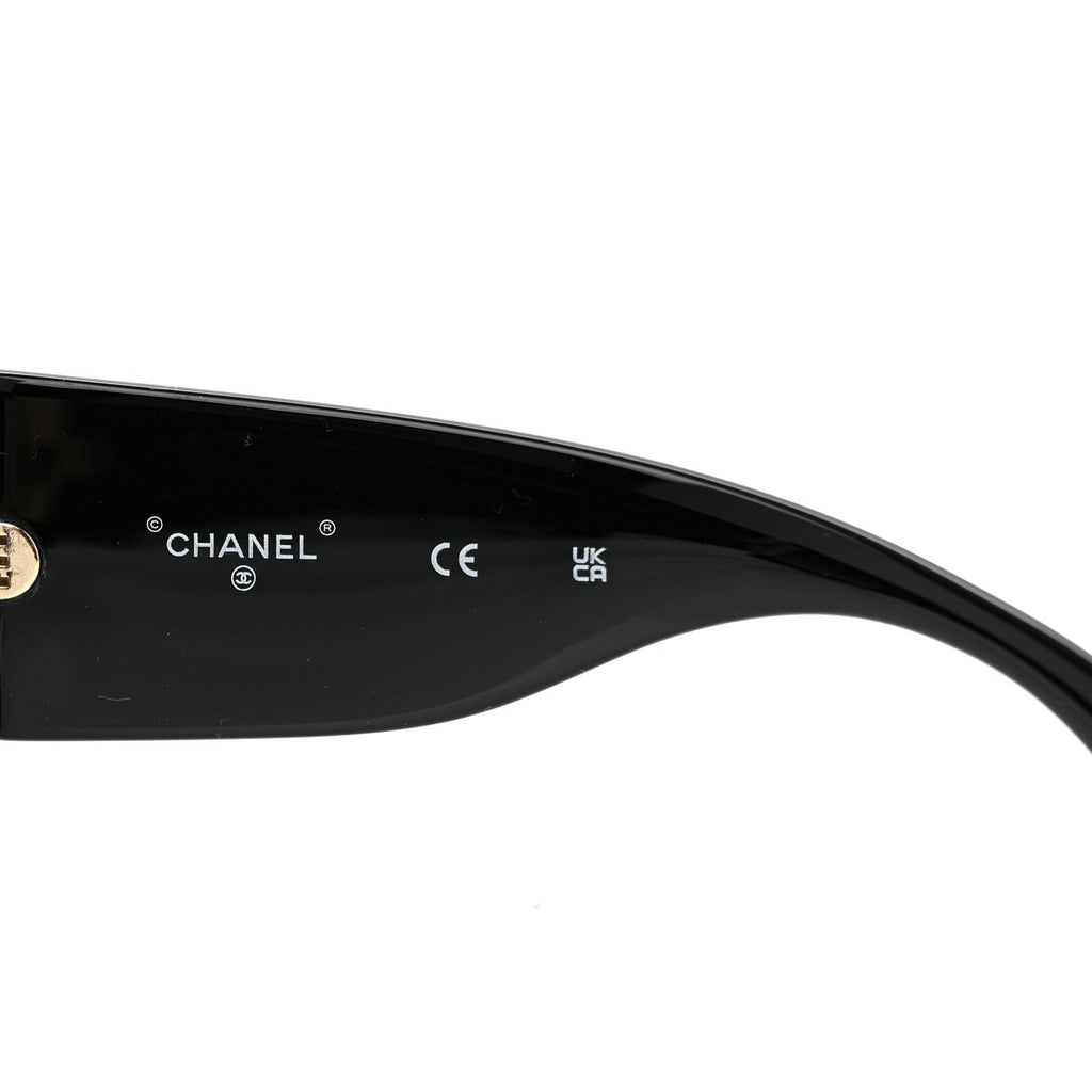 Chanel Rectangle Sunglasses — Black