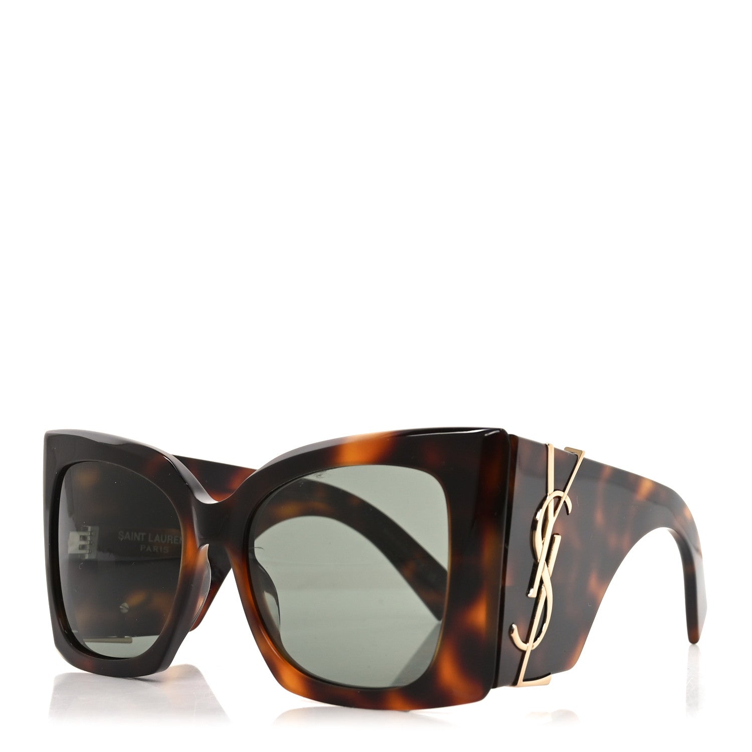 Saint Laurent Square Sunglasses — Tortoise