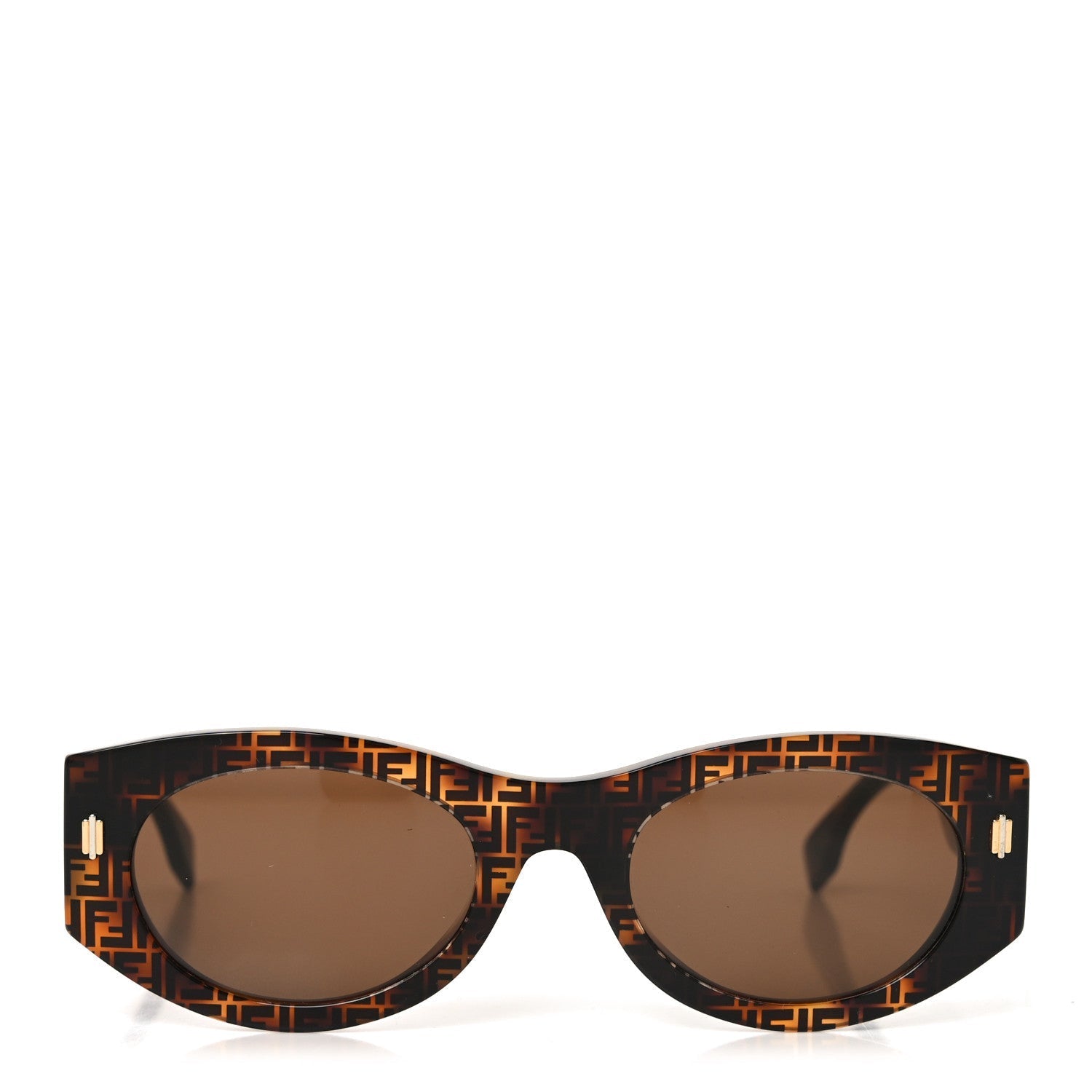 Fendi Oval Sunglasses — Havana