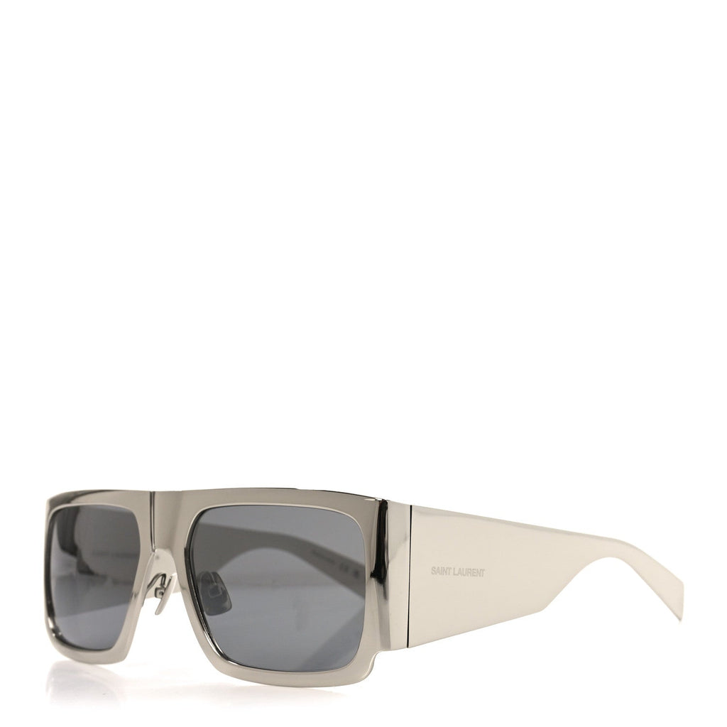 Saint Laurent Square Sunglasses — Silver SL 635