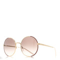 Prada Oversized Round Sunglasses — Gold SPR 59X