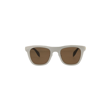 Alexander McQueen Square Frame Metal Sunglasses — Silver