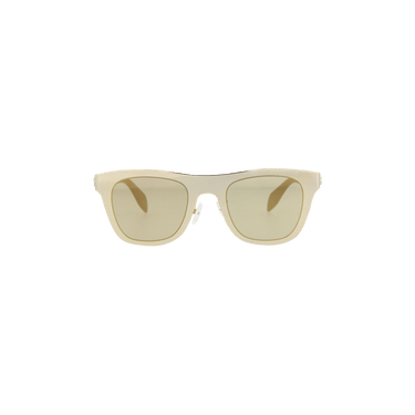Alexander McQueen Square Frame Metal Sunglasses — Gold
