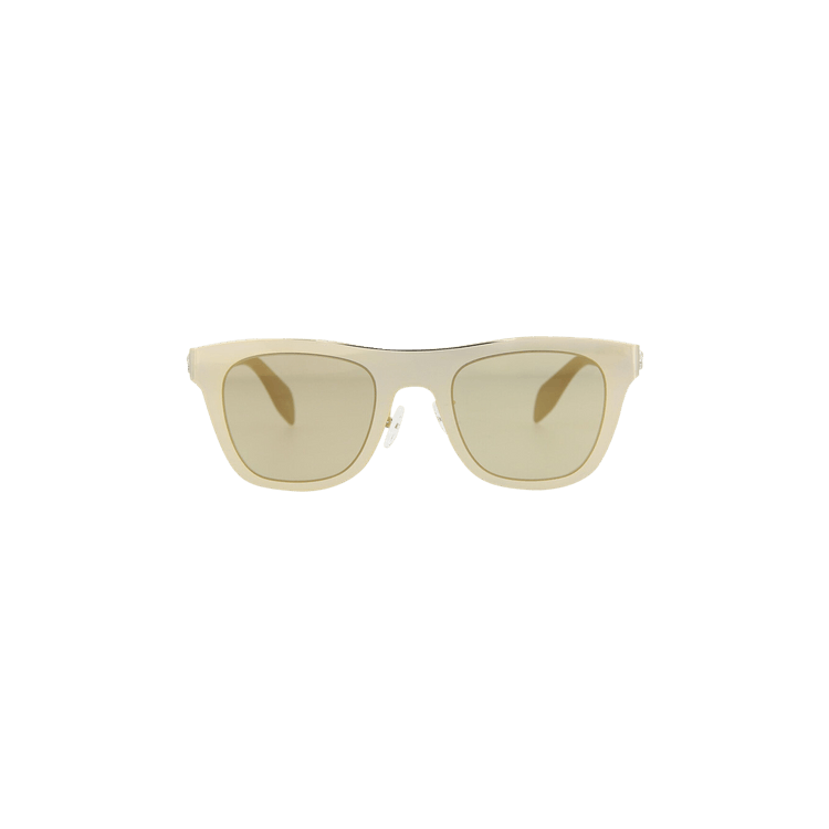 Alexander McQueen Square Frame Metal Sunglasses — Gold