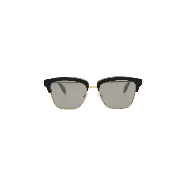 Alexander McQueen Square Frame Metal Sunglasses — Gold