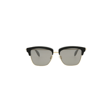 Alexander McQueen Square Frame Metal Sunglasses — Gold