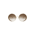 Alexander McQueen Round Frame Metal Sunglasses — Gold