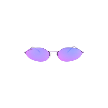 Balenciaga Round Frame Metal Sunglasses — Purple