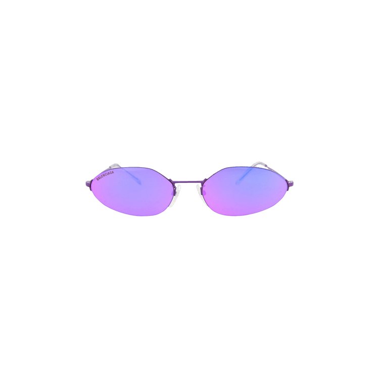 Balenciaga Round Frame Metal Sunglasses — Purple