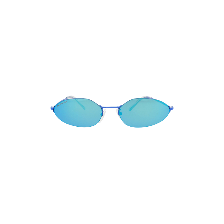 Balenciaga Round Frame Metal Sunglasses — Blue