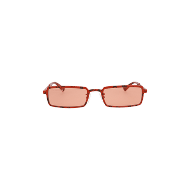 Balenciaga Square Frame Metal Sunglasses — Red