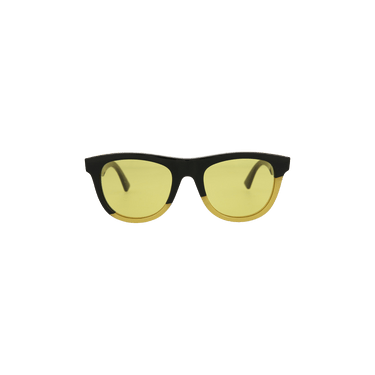 Bottega Veneta Round Frame Acetate Sunglasses — Black