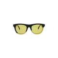 Bottega Veneta Round Frame Acetate Sunglasses — Black