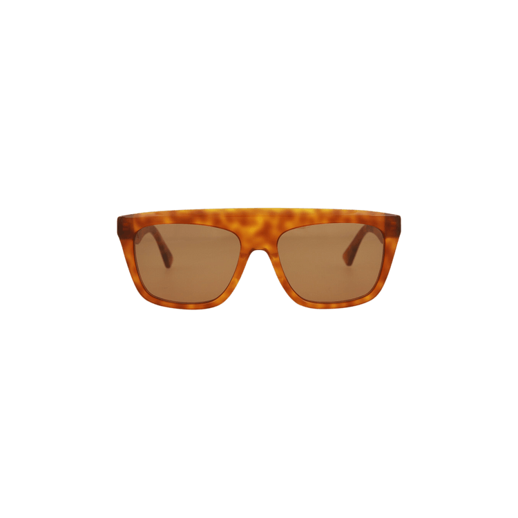 Bottega Veneta Square Frame Acetate Sunglasses — Brown