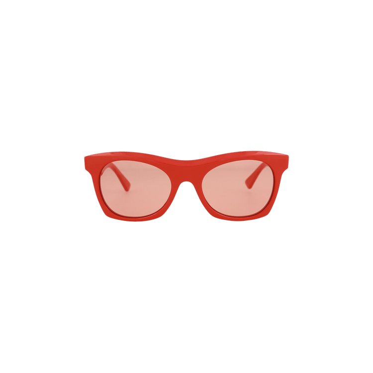 Bottega Veneta Square Frame Acetate Sunglasses — Red