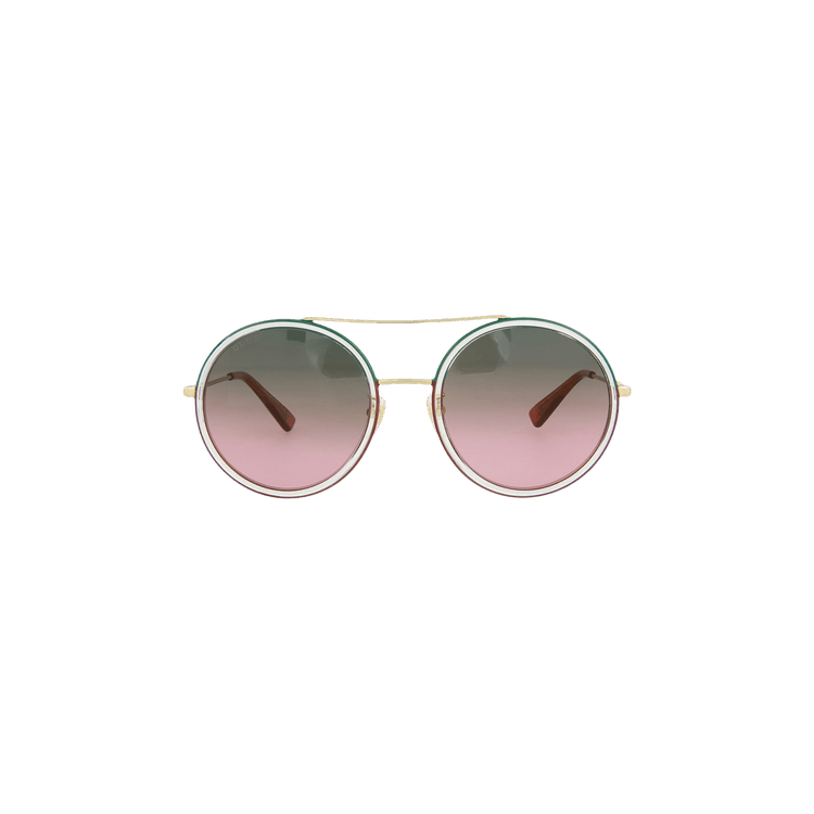 Gucci Round Frame Metal Sunglasses — Gold