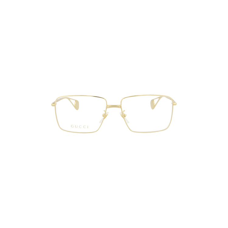 Gucci Rectangle Frame Metal Sunglasses — Gold