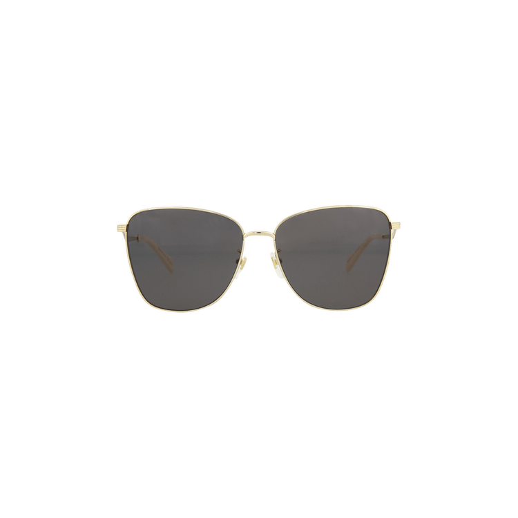 Gucci Square Frame Metal Sunglasses — Gold