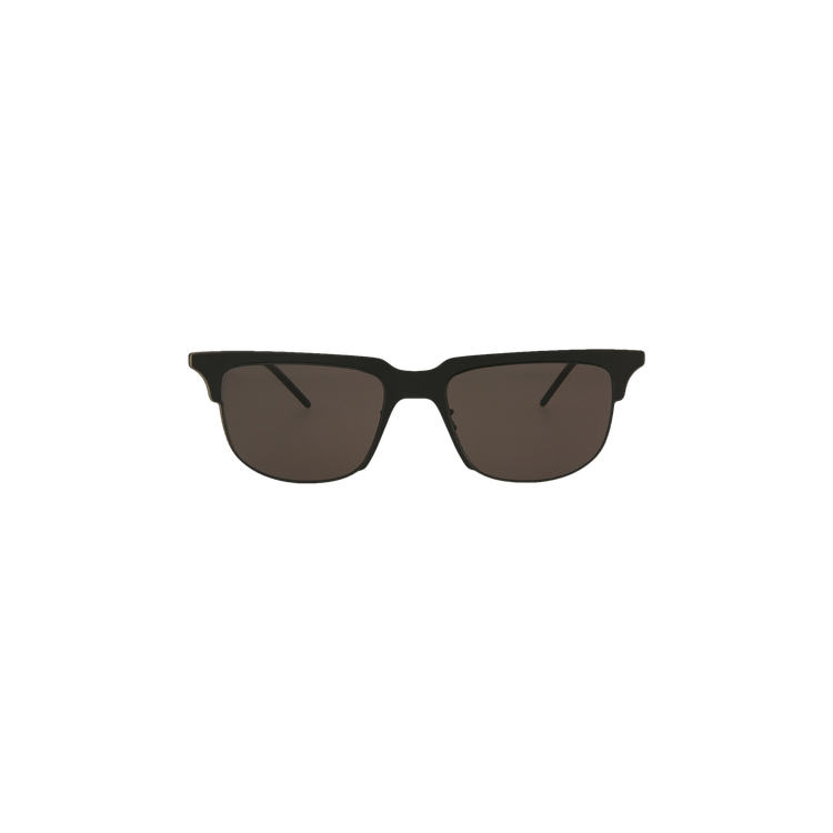 Saint Laurent Square Frame Metal Sunglasses — Black