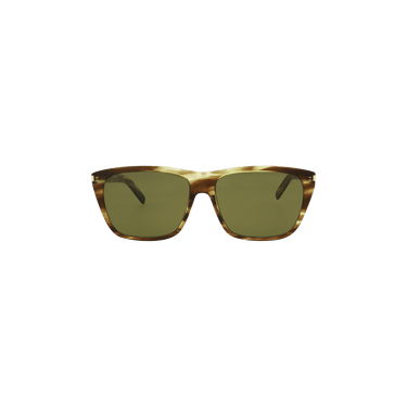 Saint Laurent Square Frame Acetate Sunglasses — Brown