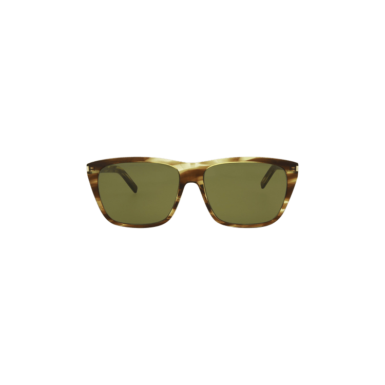 Saint Laurent Square Frame Acetate Sunglasses — Brown