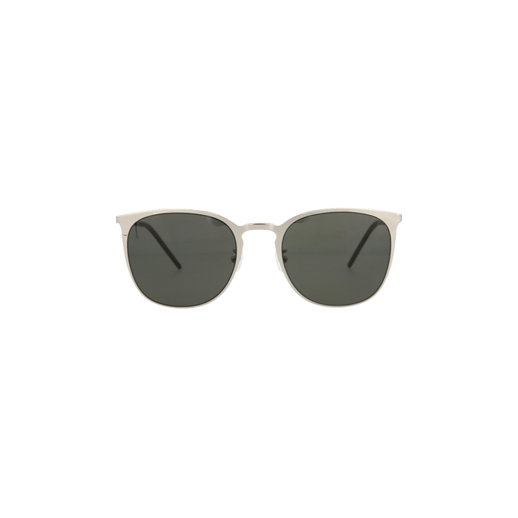 Saint Laurent Round Frame Metal Sunglasses — Silver