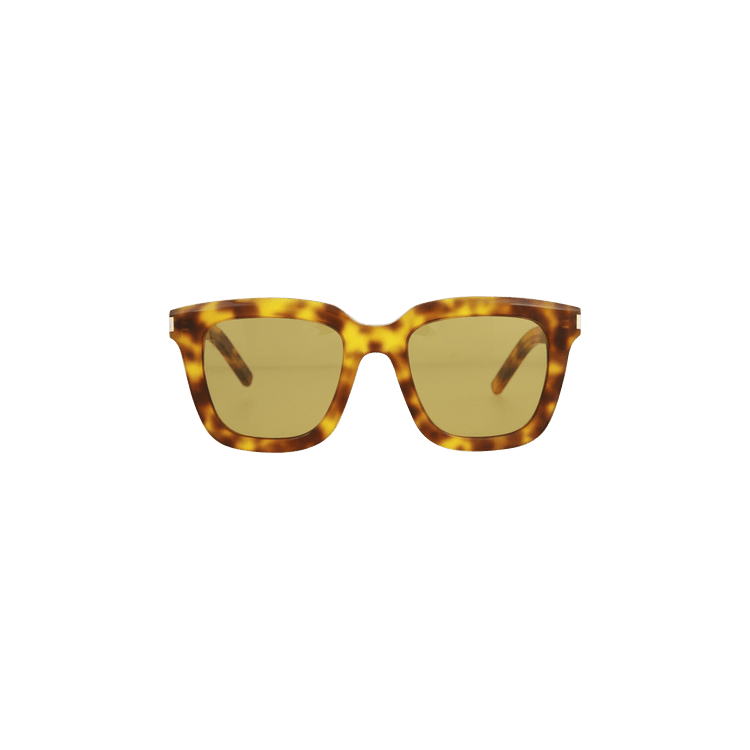Saint Laurent Square Frame Acetate Sunglasses — Brown