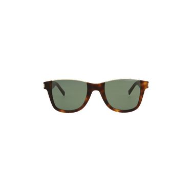 Saint Laurent Round Frame Acetate Sunglasses — Brown