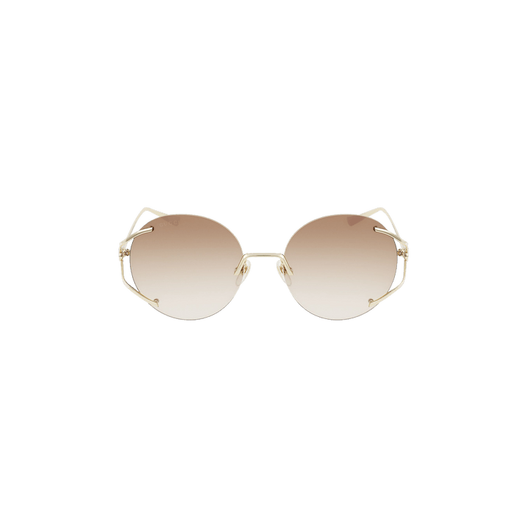 Gucci Round Frame Sunglasses — Tan