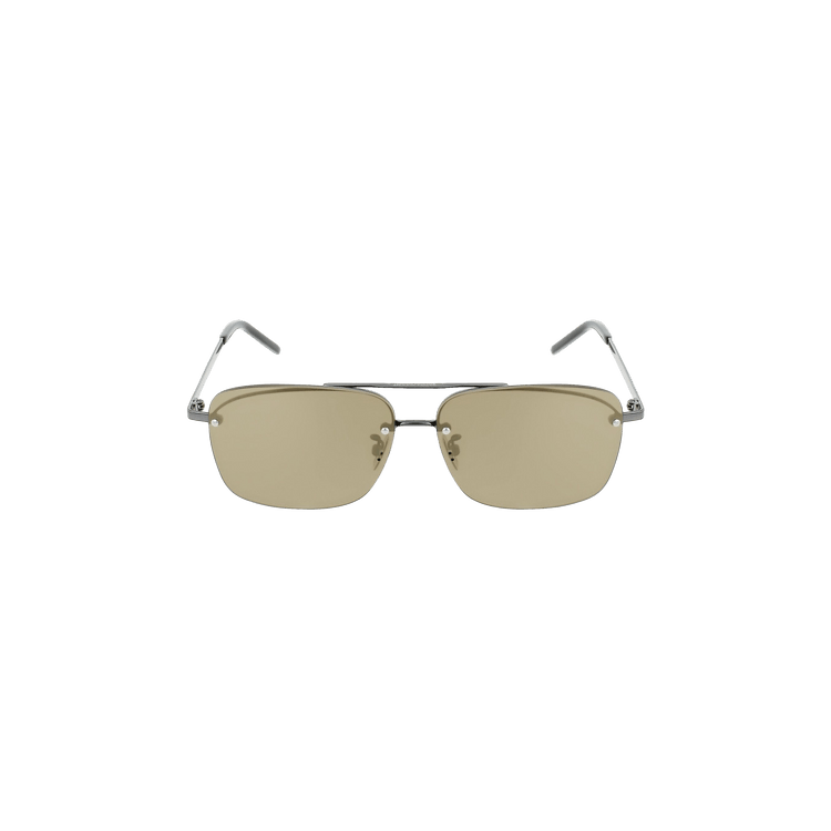 Saint Laurent Aviator Sunglasses — Silver