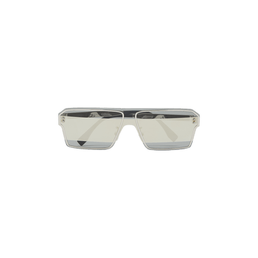 Fendi Metallic Square Aviator Sunglasses — Silver