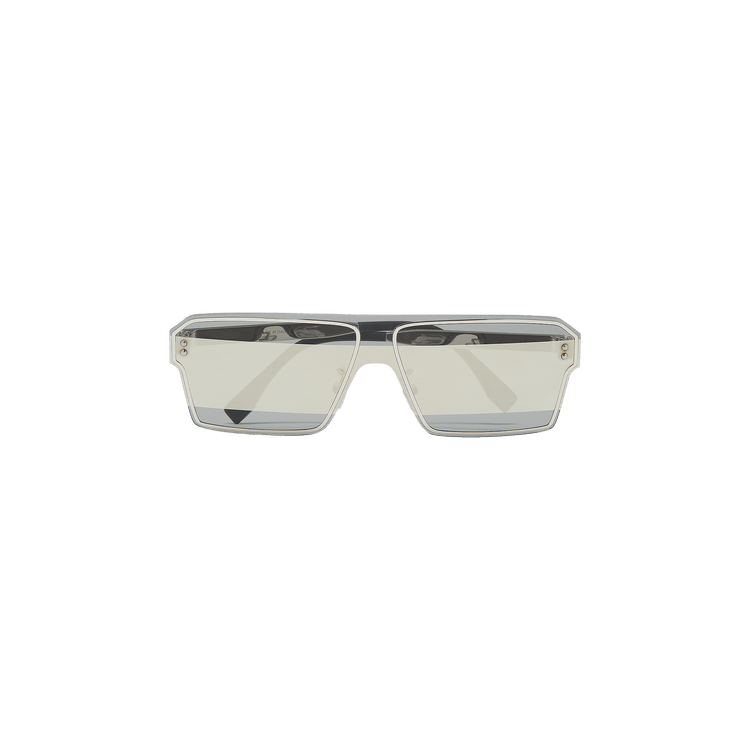 Fendi Metallic Square Aviator Sunglasses — Silver