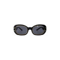 Casablanca Oval Sunglasses With Laurel Detail — Black