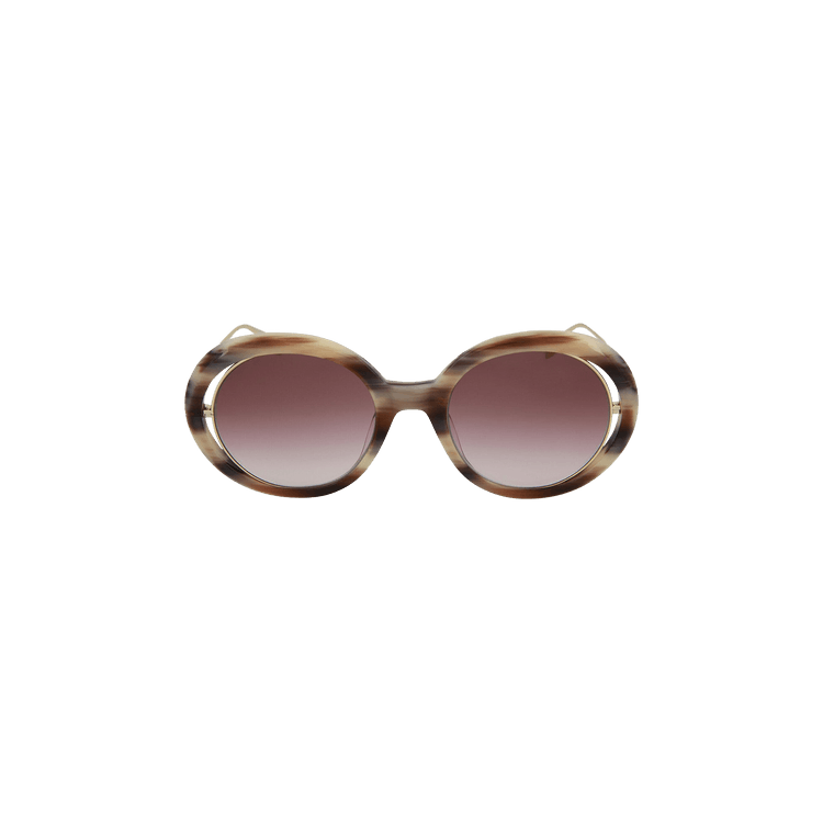 Alexander McQueen Round Frame Acetate Sunglasses — Multi-Color