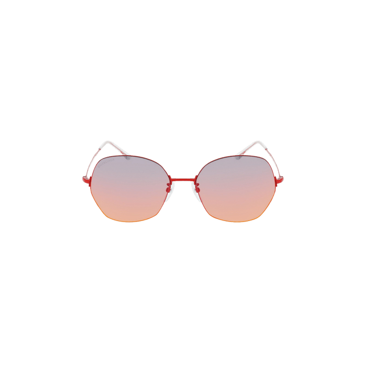Balenciaga Round Frame Metal Sunglasses — Red