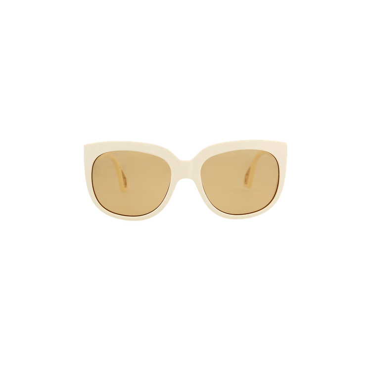 Gucci Square Frame Acetate Sunglasses — White
