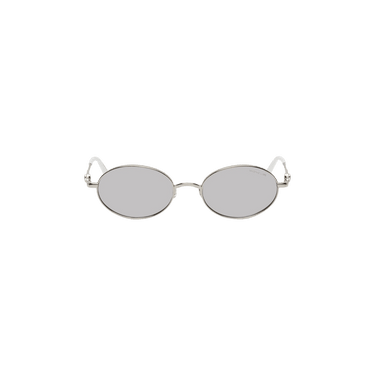 Moncler Tatou Round Sunglasses — Silver