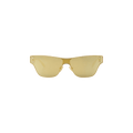 Bottega Veneta Metal Shield Square Sunglasses — Gold
