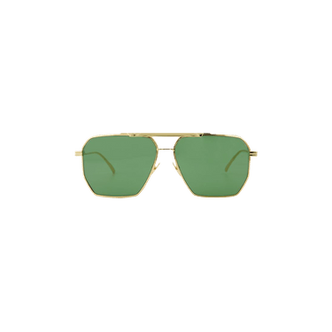 Bottega Veneta Metal Frame Sunglasses — Green