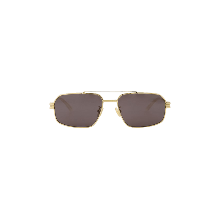 Bottega Veneta Metal Frame Sunglasses — Gold