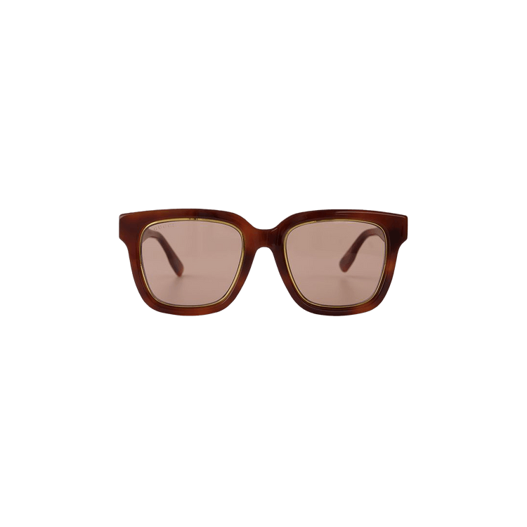 Gucci Havana Gold Rim Sunglasses — Brown