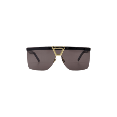 Saint Laurent Shield Shape Frame Sunglasses — Black