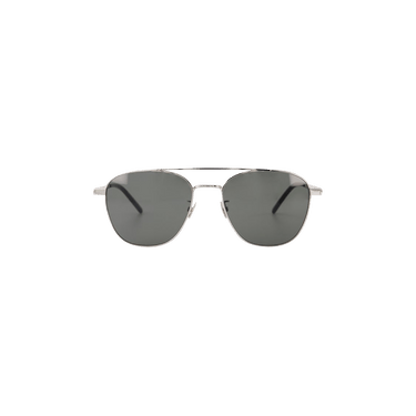 Saint Laurent Aviator Style Metal Sunglasses — Silver