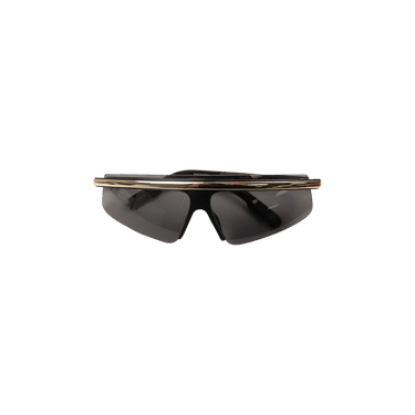 Kenzo Metallic Rim Visor Sunglasses — Black