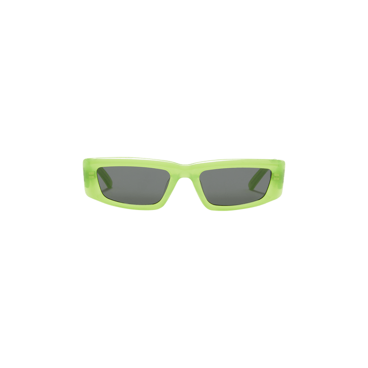 Gentle Monster Silver Clouds Rectangular Sunglasses — Green