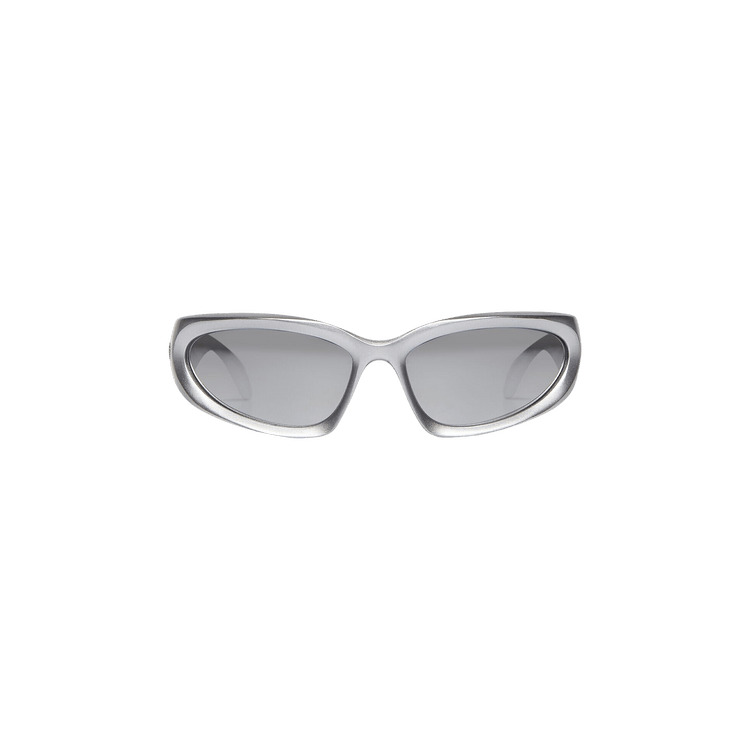 Balenciaga Swift Oval Sunglasses — Silver