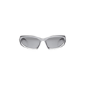 Balenciaga Swift Oval Sunglasses — Silver