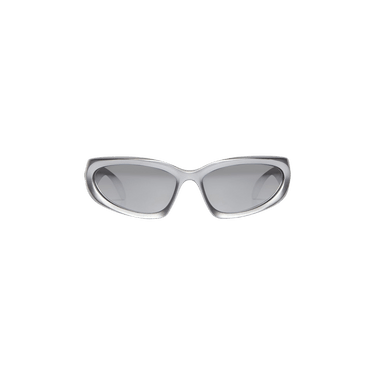 Balenciaga Swift Oval Sunglasses — Silver