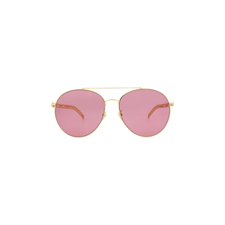 Gucci Round Frame Sunglasses — Gold