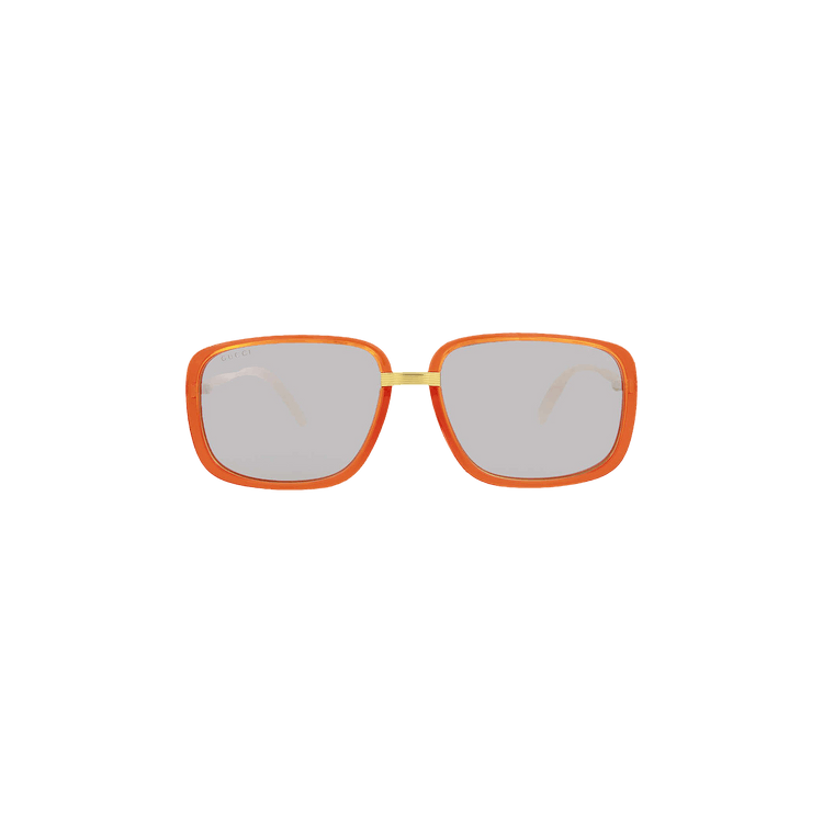 Gucci Rectangular Frame Sunglasses — Orange